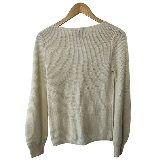 Express Ivory Lightweight V-Neckline Long Sleeve Knit Sweater Women's XS - Picture 3 of 4